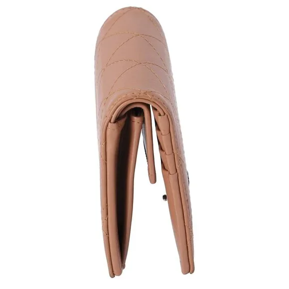 CHANEL Matelasse Bifold Wallet Light Brown Leather - Picture 4 of 6